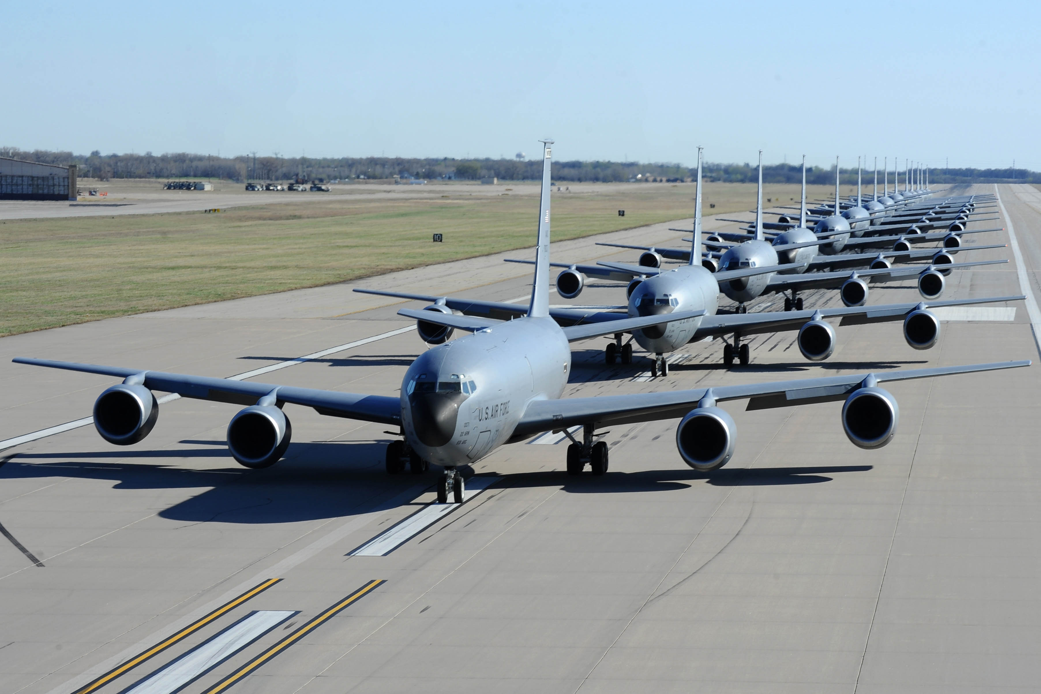 fleet on an airstrip